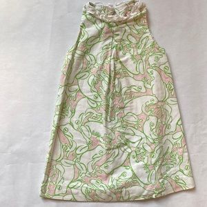 Lilly Pulitzer Little Girls Pink/Green/White Frog Dress, Size 3